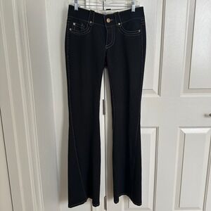 Vintage Bishop of Seventh Y2K Black Trouser Flare Pants - Contrast Stitch 26